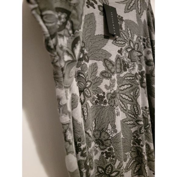 Bryn Walker Alanna French Terry Floral Print Cocoon Tunic Dress Dove Medium NWT - Picture 5 of 8